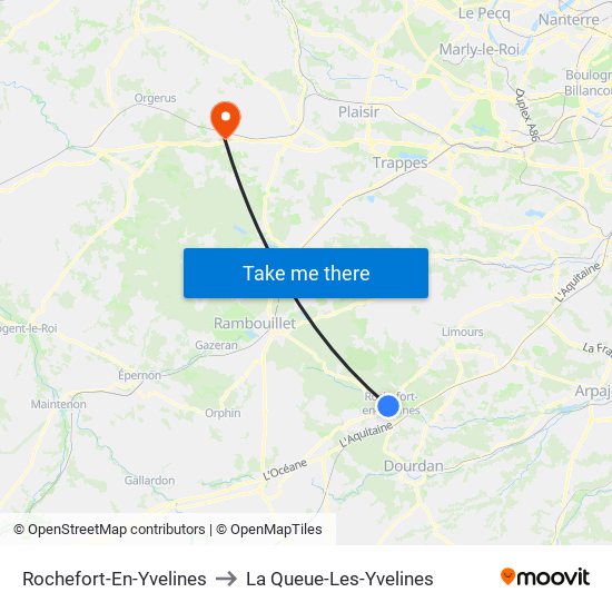 Rochefort-En-Yvelines to La Queue-Les-Yvelines map