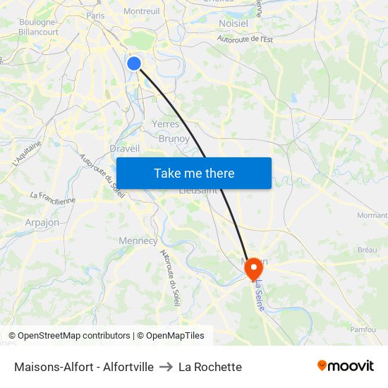 Maisons-Alfort - Alfortville to La Rochette map