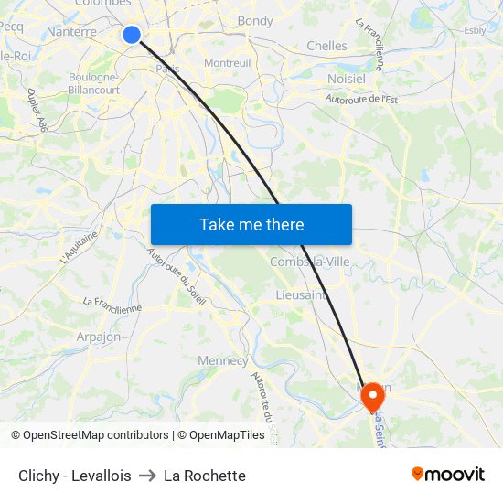 Clichy - Levallois to La Rochette map