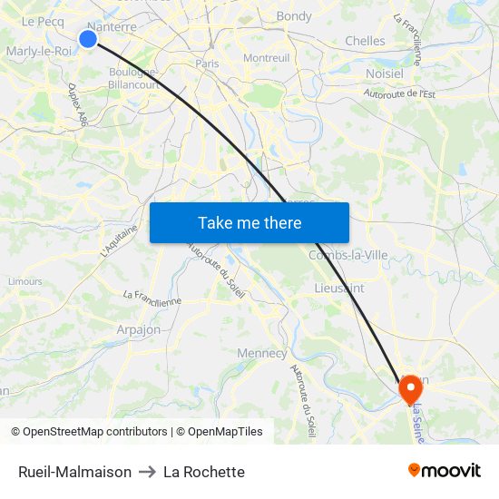 Rueil-Malmaison to La Rochette map