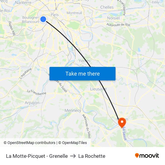 La Motte-Picquet - Grenelle to La Rochette map