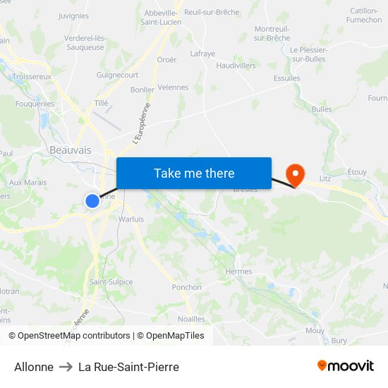 Allonne to La Rue-Saint-Pierre map