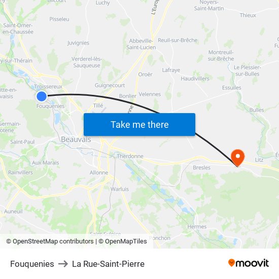 Fouquenies to La Rue-Saint-Pierre map