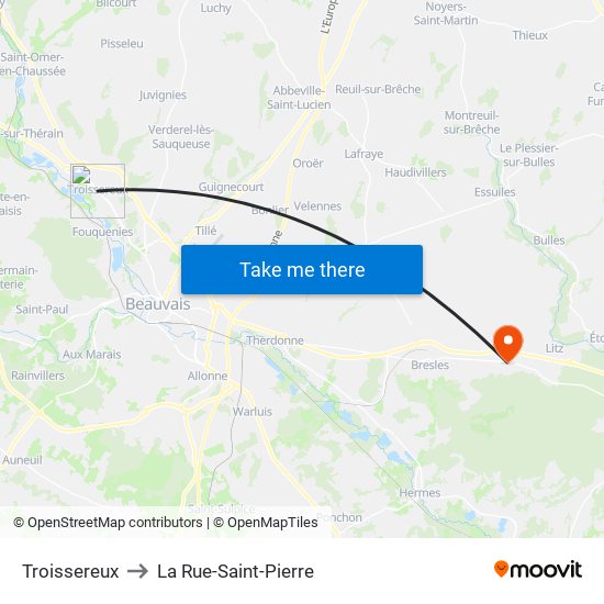 Troissereux to La Rue-Saint-Pierre map