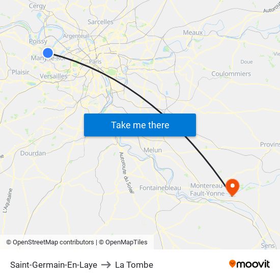 Saint-Germain-En-Laye to La Tombe map