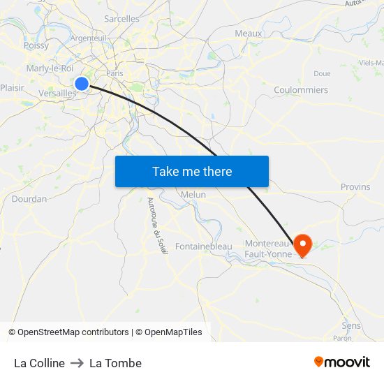 La Colline to La Tombe map