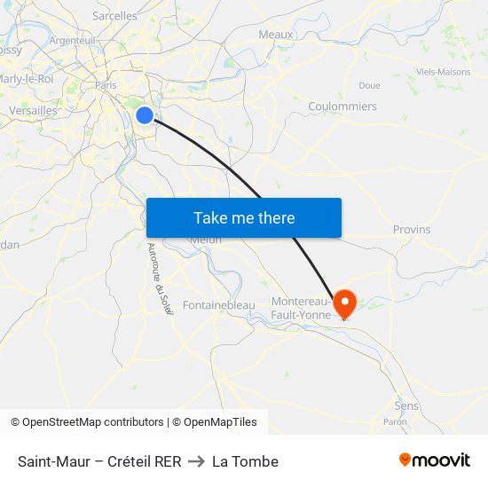 Saint-Maur – Créteil RER to La Tombe map