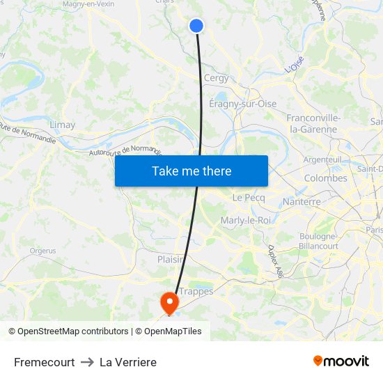 Fremecourt to La Verriere map