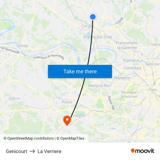 Genicourt to La Verriere map