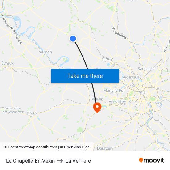 La Chapelle-En-Vexin to La Verriere map