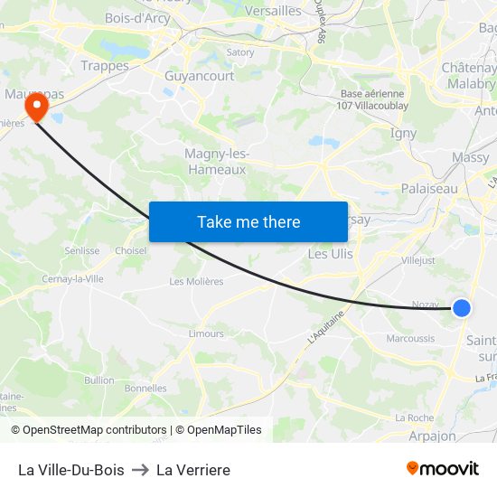 La Ville-Du-Bois to La Verriere map