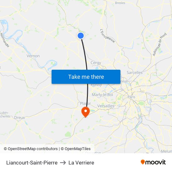 Liancourt-Saint-Pierre to La Verriere map