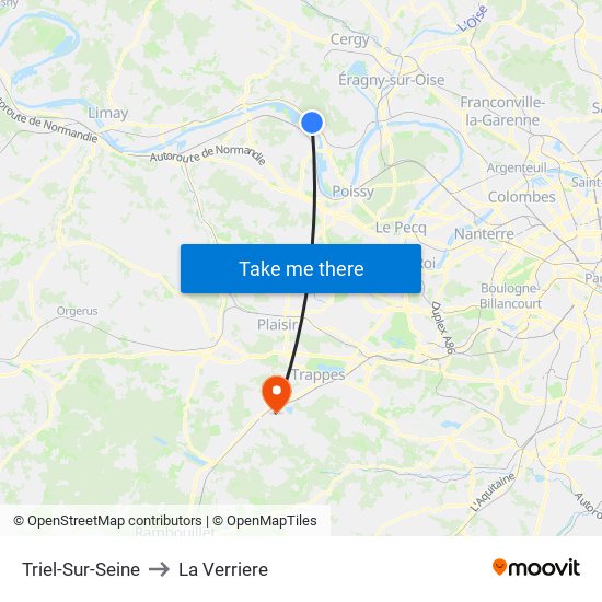 Triel-Sur-Seine to La Verriere map