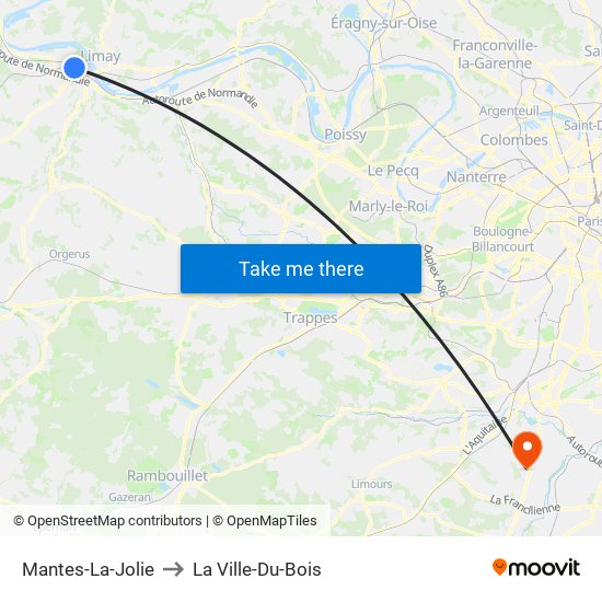 Mantes-La-Jolie to La Ville-Du-Bois map