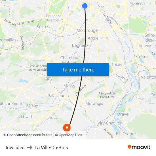 Invalides to La Ville-Du-Bois map