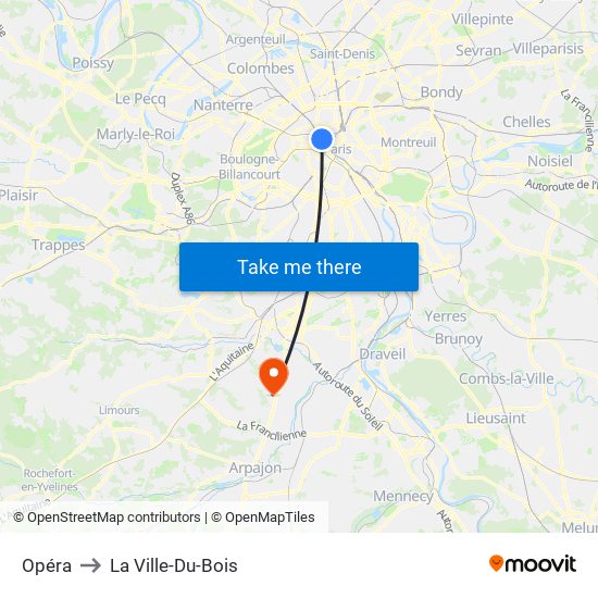 Opéra to La Ville-Du-Bois map