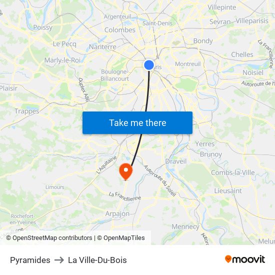 Pyramides to La Ville-Du-Bois map