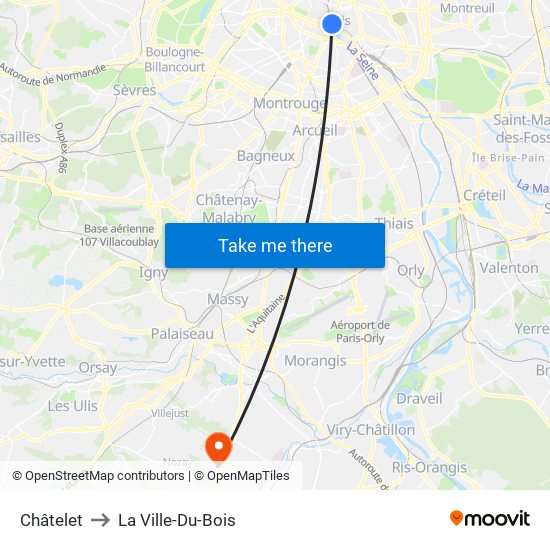 Châtelet to La Ville-Du-Bois map