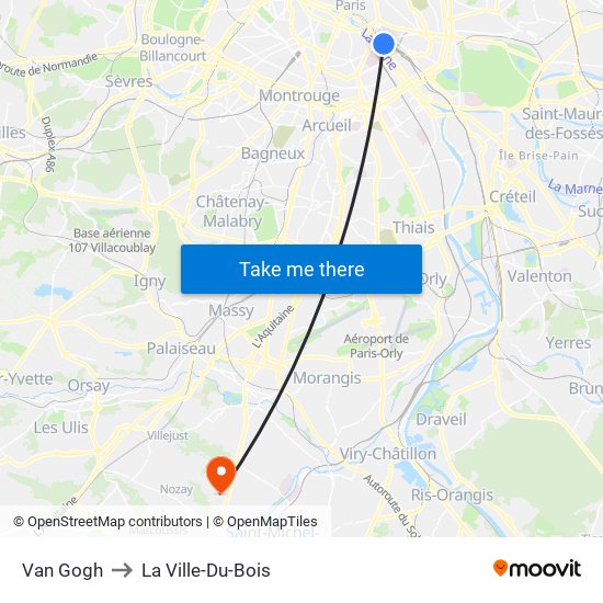 Van Gogh to La Ville-Du-Bois map