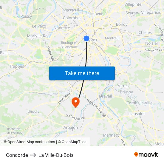 Concorde to La Ville-Du-Bois map