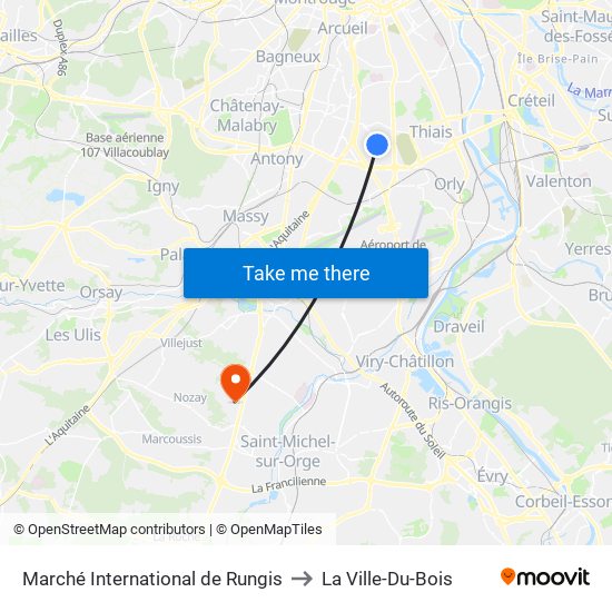 Marché International de Rungis to La Ville-Du-Bois map