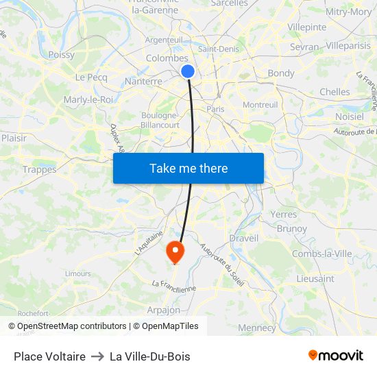 Place Voltaire to La Ville-Du-Bois map