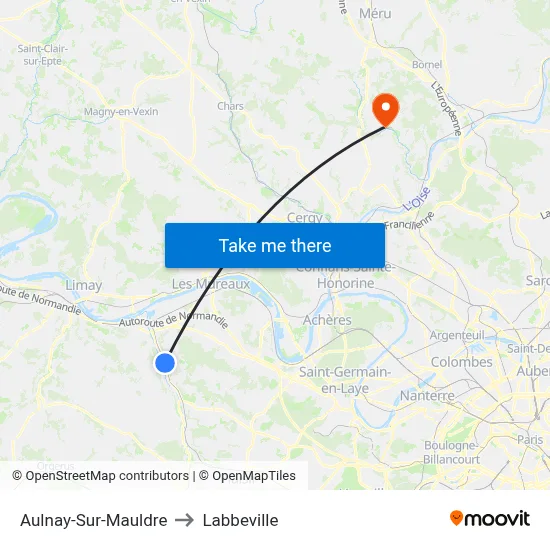 Aulnay-Sur-Mauldre to Labbeville map