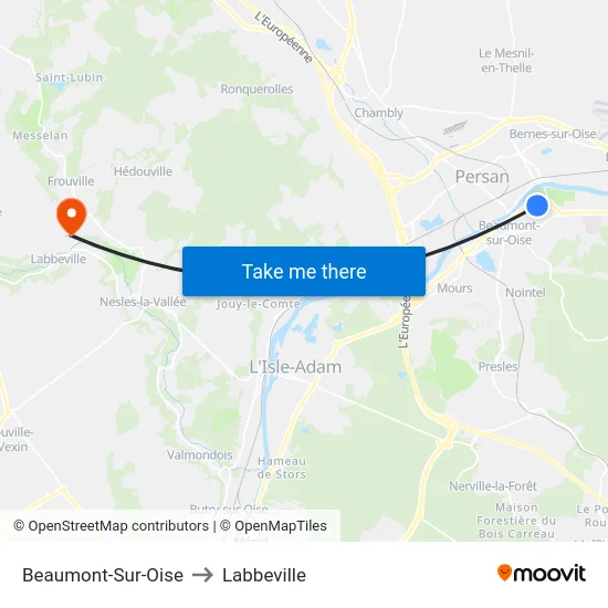 Beaumont-Sur-Oise to Labbeville map