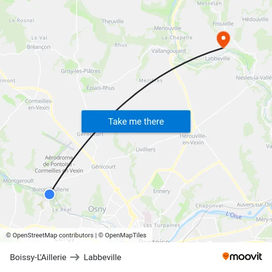 Boissy-L'Aillerie to Labbeville map