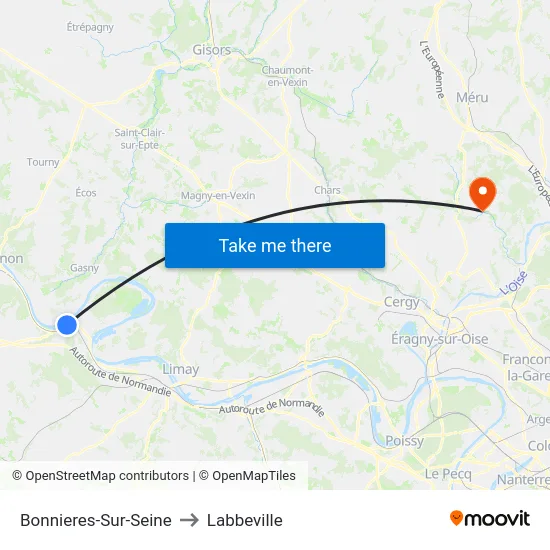 Bonnieres-Sur-Seine to Labbeville map
