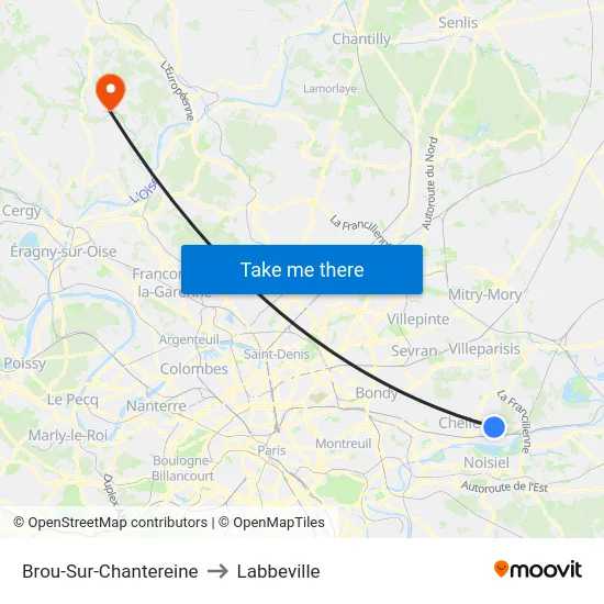 Brou-Sur-Chantereine to Labbeville map