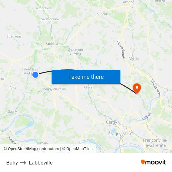 Buhy to Labbeville map