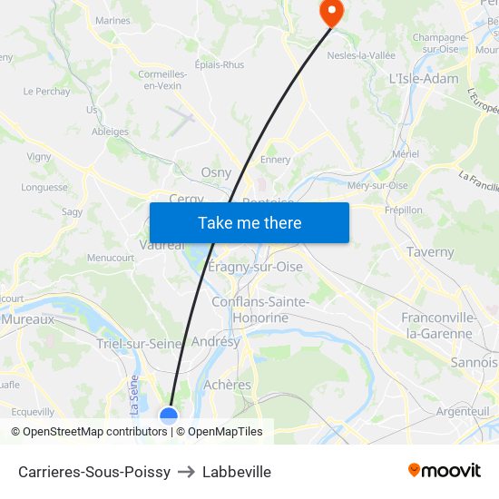 Carrieres-Sous-Poissy to Labbeville map