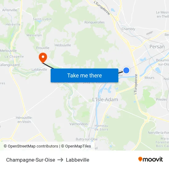 Champagne-Sur-Oise to Labbeville map