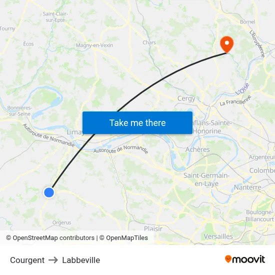 Courgent to Labbeville map