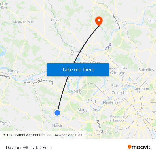 Davron to Labbeville map