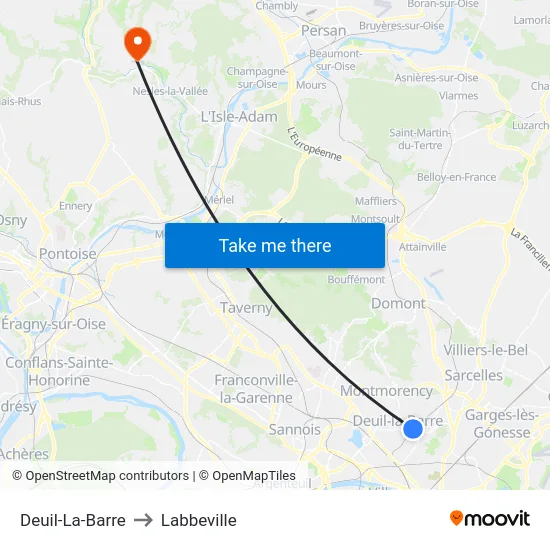 Deuil-La-Barre to Labbeville map
