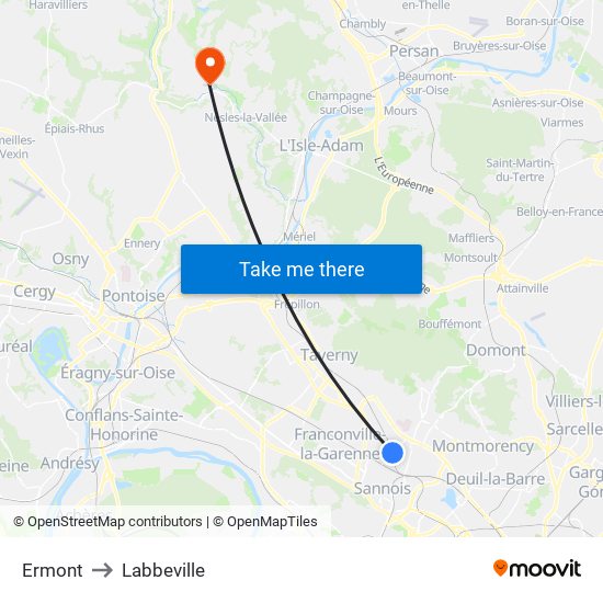 Ermont to Labbeville map