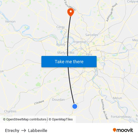 Etrechy to Labbeville map