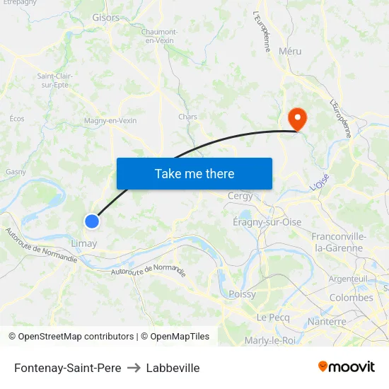 Fontenay-Saint-Pere to Labbeville map