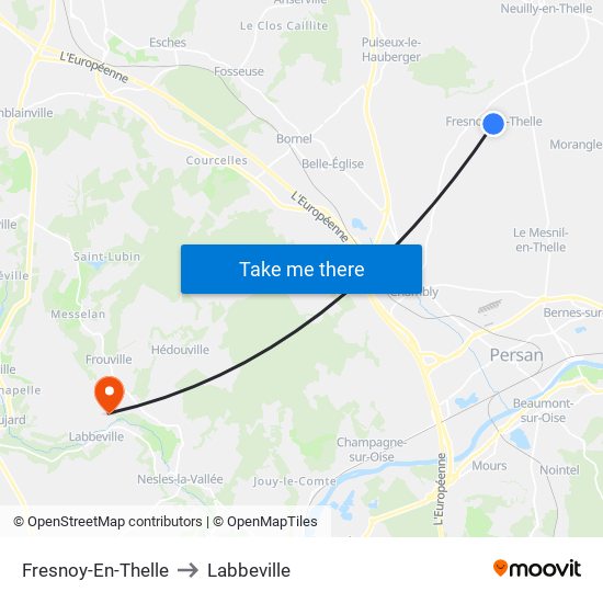 Fresnoy-En-Thelle to Labbeville map