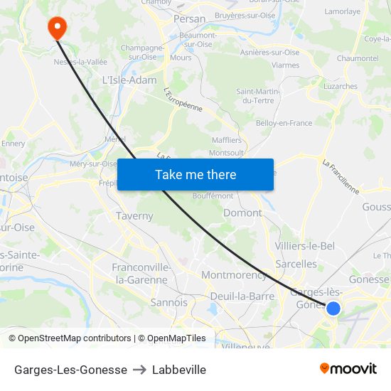 Garges-Les-Gonesse to Labbeville map