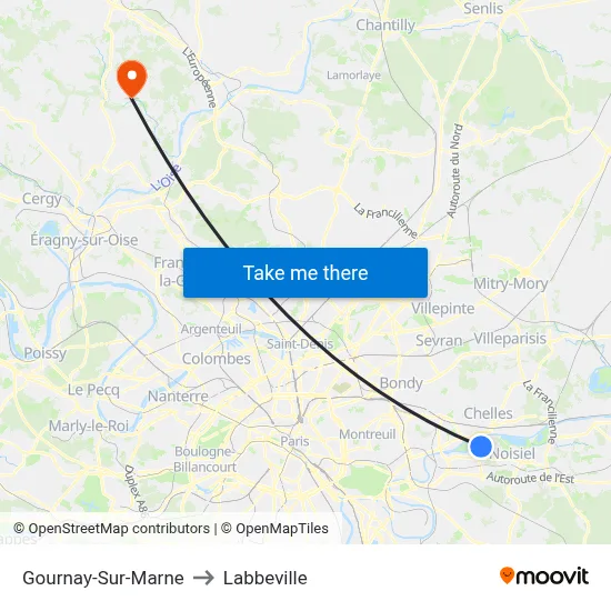 Gournay-Sur-Marne to Labbeville map