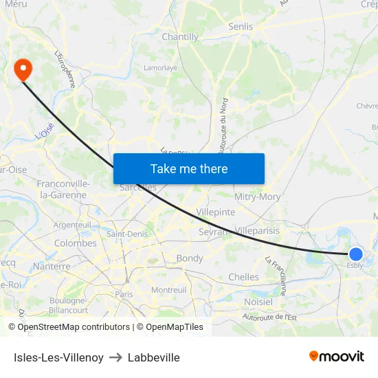 Isles-Les-Villenoy to Labbeville map
