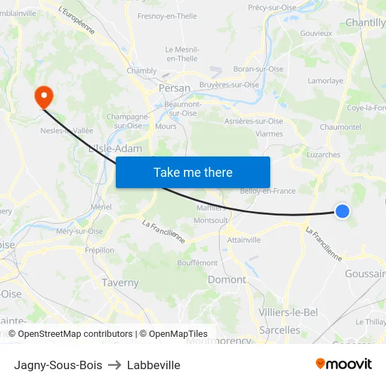 Jagny-Sous-Bois to Labbeville map