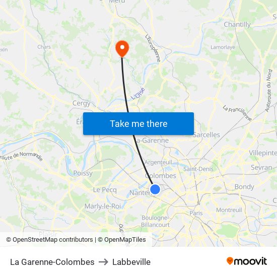 La Garenne-Colombes to Labbeville map