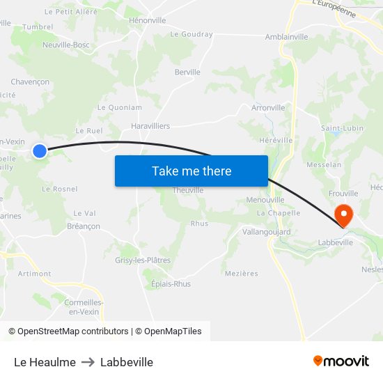 Le Heaulme to Labbeville map