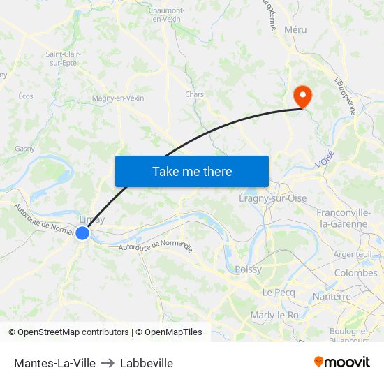 Mantes-La-Ville to Labbeville map