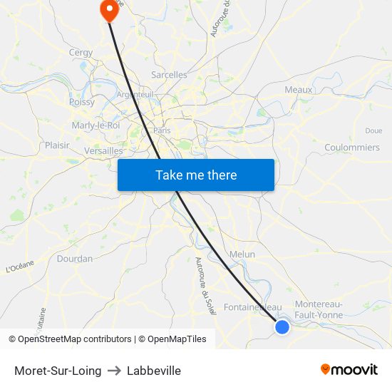 Moret-Sur-Loing to Labbeville map