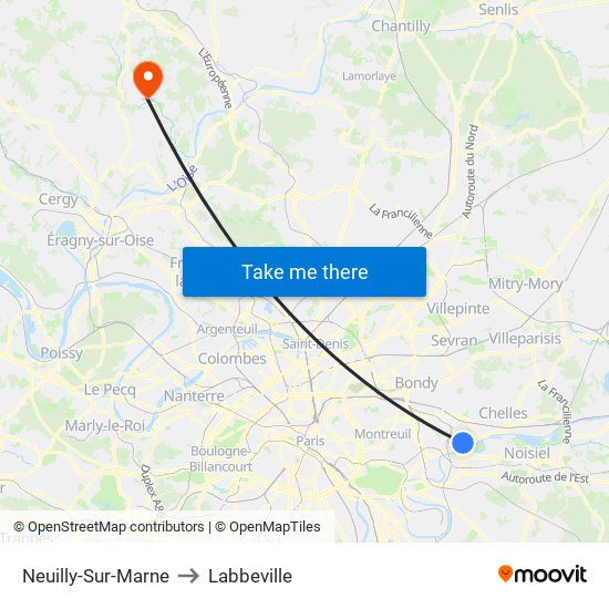 Neuilly-Sur-Marne to Labbeville map